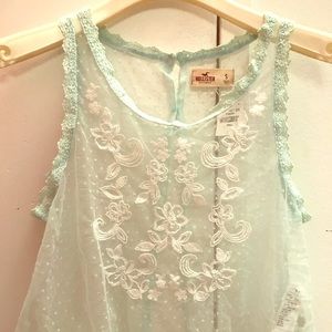 HOLLISTER GIRLS SUMMER TOP MINT GREEN SIZE SMALL